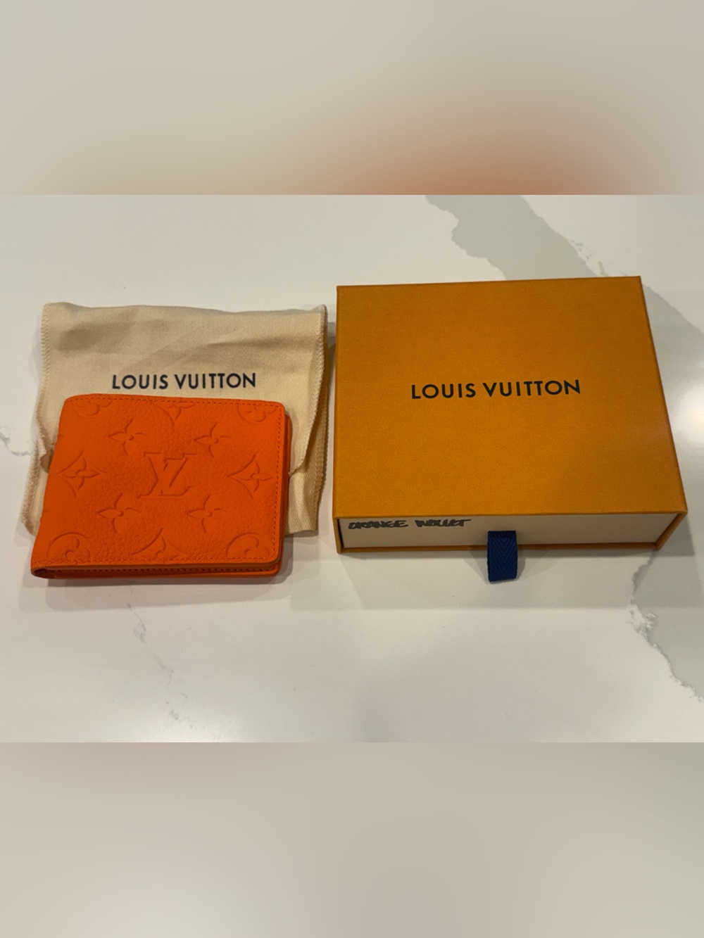 Louis Vuitton Orange Portefeuille Leather Wallet Bi fold M81547 BRAND NEW - Picture 2 of 7